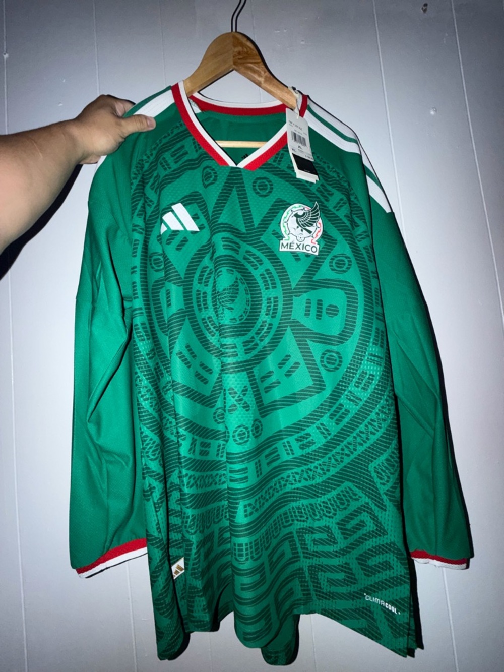 adidas Mexico Green Long Sleeve Soccer Jersey